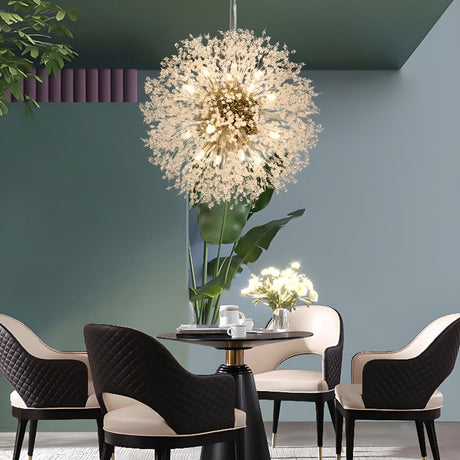 Organic Clear Crystal Dandelion Sputnik Chandelier Image - 1