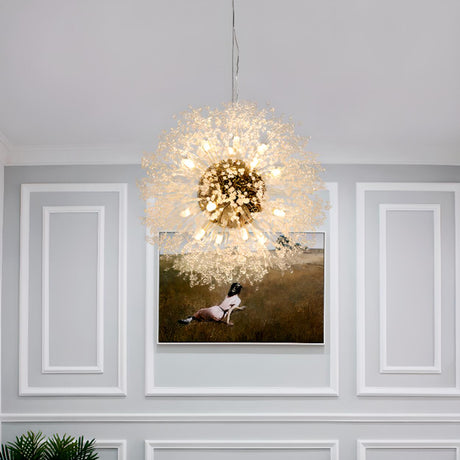 Organic Clear Crystal Dandelion Sputnik Chandelier Image - 2