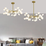 Organic Gold Branch Sputnik Acrylic Chandelier Image - 25