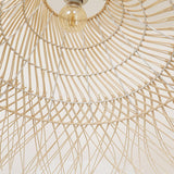 Oriental Cone Cane Rattan Beige Pendant Light Image - 13