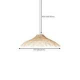 Oriental Cone Cane Rattan Beige Pendant Light Image - 16