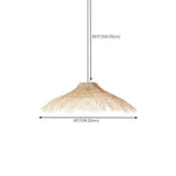 Oriental Cone Cane Rattan Beige Pendant Light Image - 18