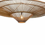 Oriental Cone Khaki Rattan Pendant Light Adjustable Cord Image - 7