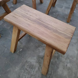 Oriental Natural Finish Wood Entryway Bench with Legs Image - 2