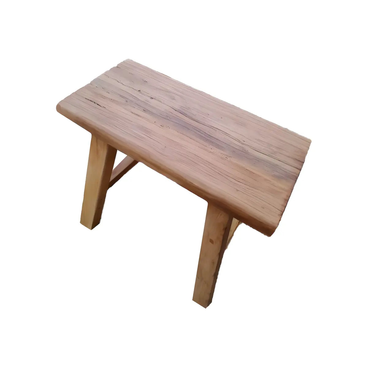 Oriental Natural Finish Wood Entryway Bench with Legs Image - 7