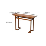 Oriental Wood Geometric Mahogany Foyer Console Table #size
