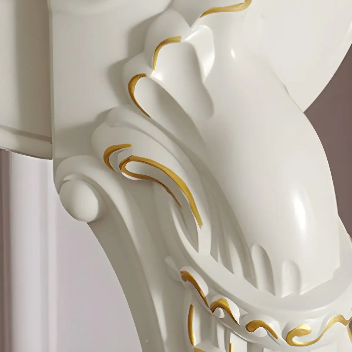Ornate Wooden White Scratch Resistant Console Table Image - 14