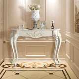 Ornate Wooden White Scratch Resistant Console Table Image - 15