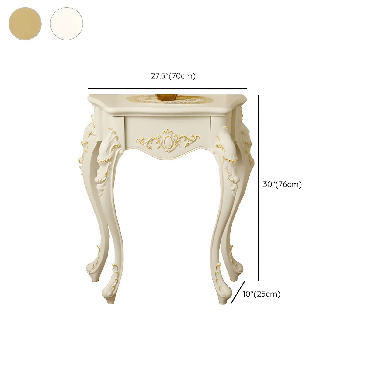 Ornate Wooden White Scratch Resistant Console Table Image - 18