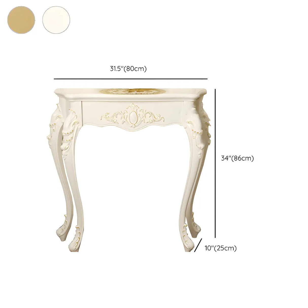 Ornate Wooden White Scratch Resistant Console Table Image - 19