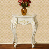 Ornate Wooden White Scratch Resistant Console Table Image - 2