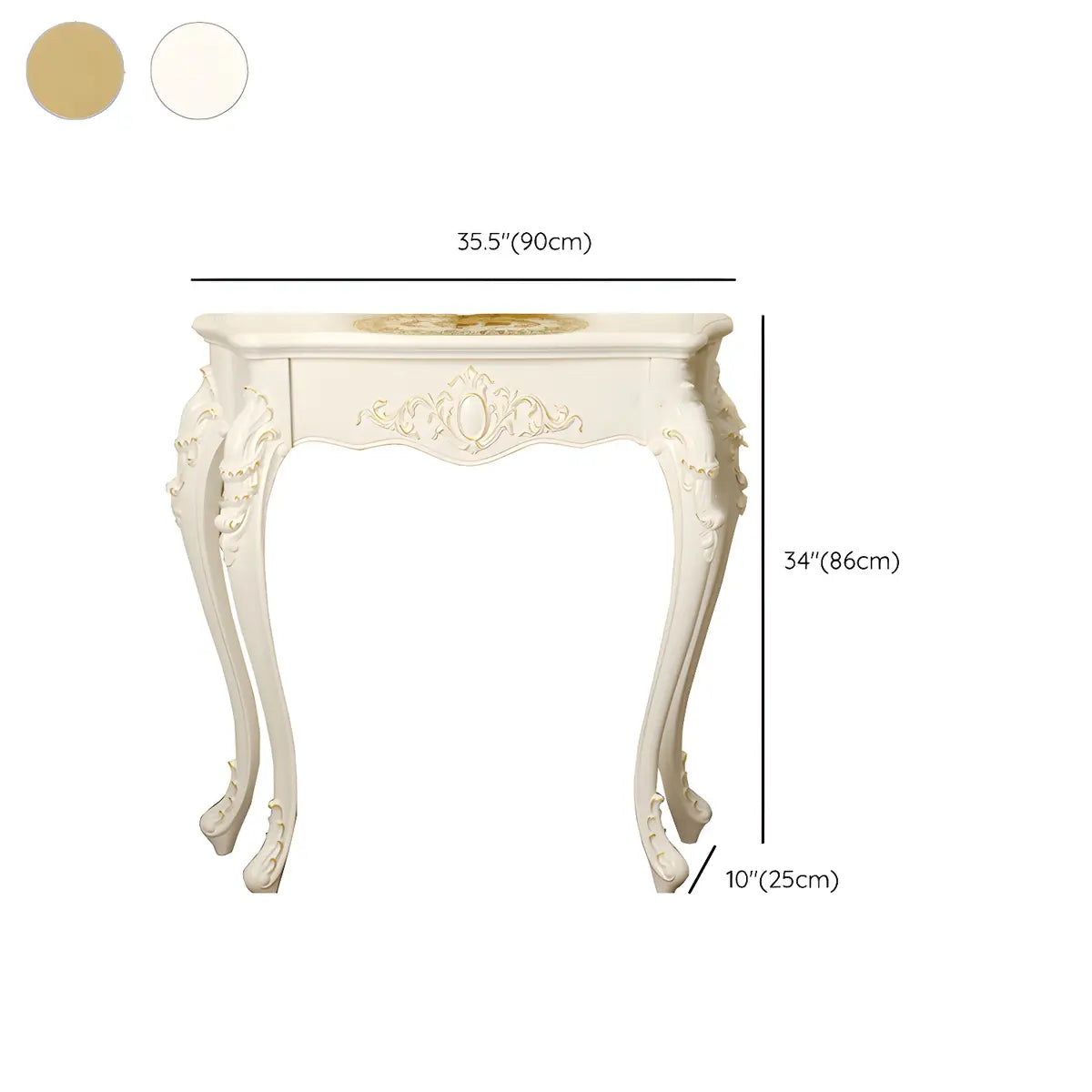Ornate Wooden White Scratch Resistant Console Table Image - 20
