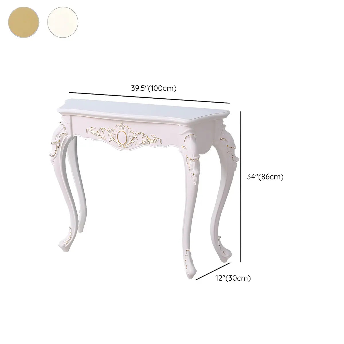 Ornate Wooden White Scratch Resistant Console Table Image - 21