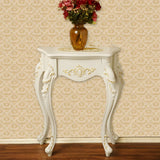 Ornate Wooden White Scratch Resistant Console Table Image - 2