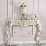 Ornate Wooden White Scratch Resistant Console Table Image - 4
