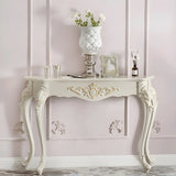 Ornate Wooden White Scratch Resistant Console Table Image - 4