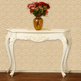 Ornate Wooden White Scratch Resistant Console Table Image - 5