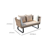 Outdoor Beige Wicker Upholstered Sofa Set with Cushions Image - 18
