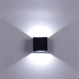 Outdoor Black Cube Up Down Lighting LED Wall Sconce Image - 3