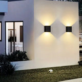 Outdoor Black Cube Up Down Lighting LED Wall Sconce Image - 4