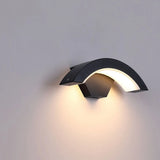 Outdoor Black Curved Arch Waterproof Wall Sconce Image - 8