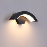 Outdoor Black Curved Arch Waterproof Wall Sconce Image - 9
