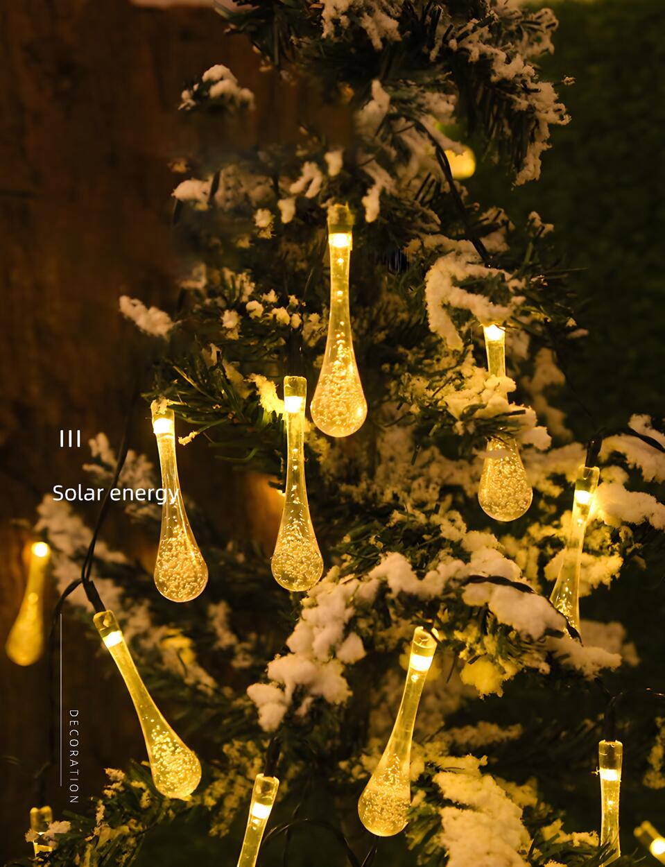Outdoor Clear Teardrop Christmas LED String Lights Image - 19