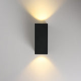 Outdoor Contemporary Black Geometric LED Wall Sconce Image - 14