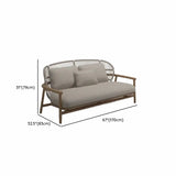Outdoor Curved Wood Rope Beige Waterproof Patio Lounge Set Image - 12