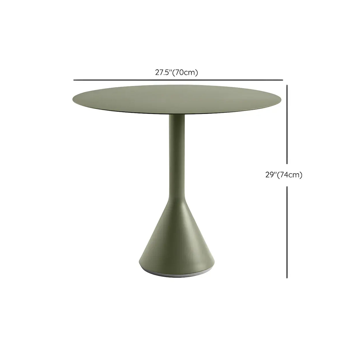 Outdoor Round Metal Green Water Resistant Bistro Table 