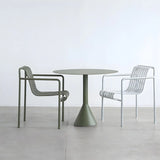 Outdoor Round Metal Green Water Resistant Bistro Table Image - 8