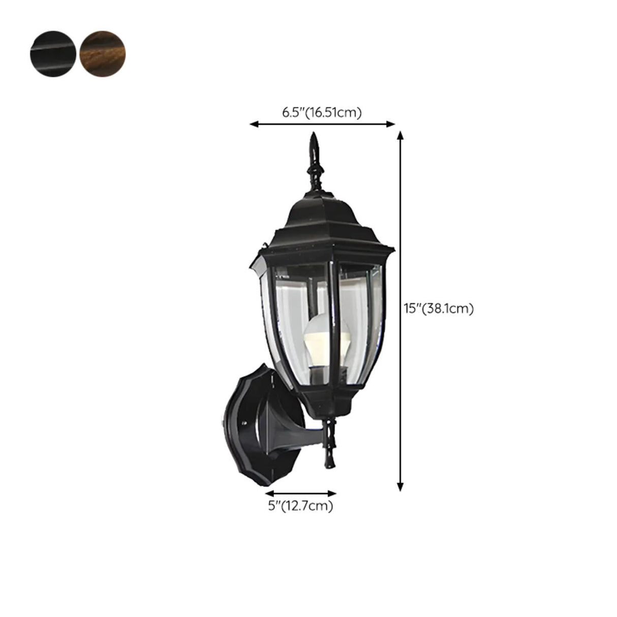 Outdoor Waterproof Metal Lantern LED Wall Sconce 