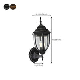 Outdoor Waterproof Metal Lantern LED Wall Sconce #size