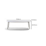 Outdoor White Waterproof Stone Oval Coffee Table Image - 13