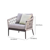 Outdoor Woven Gray Sofa Set with Cushions and Pillow #size