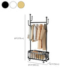 Oval Basket Metal Gold Hooks Storage Coat Rack Stand #size