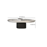Oval Black White Wood Tray Top Nesting Coffee Table #size