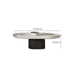 Oval Black White Wood Tray Top Nesting Coffee Table Image - 13