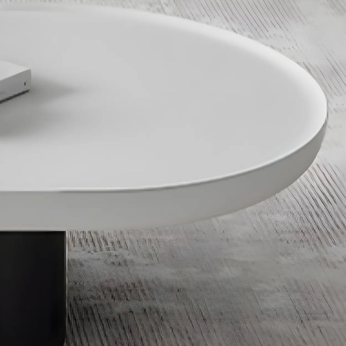 Oval Black White Wood Tray Top Nesting Coffee Table Image - 8