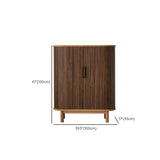 Oval Closed Back Wood Entryway Brown Large Shoe Cabinet #size