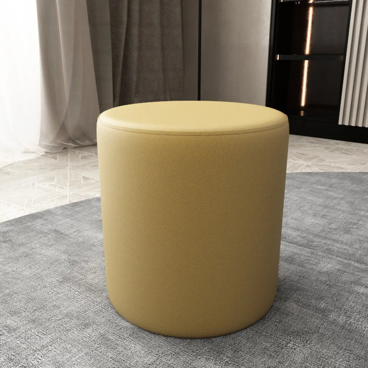 Oval Genuine Leather Waterproof Medium Ottoman Seating Image - 18