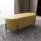 Oval Genuine Leather Waterproof Medium Ottoman Seating Image - 22