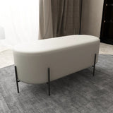 Oval Genuine Leather Waterproof Medium Ottoman Seating Image - 24