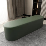 Oval Genuine Leather Waterproof Medium Ottoman Seating Image - 25