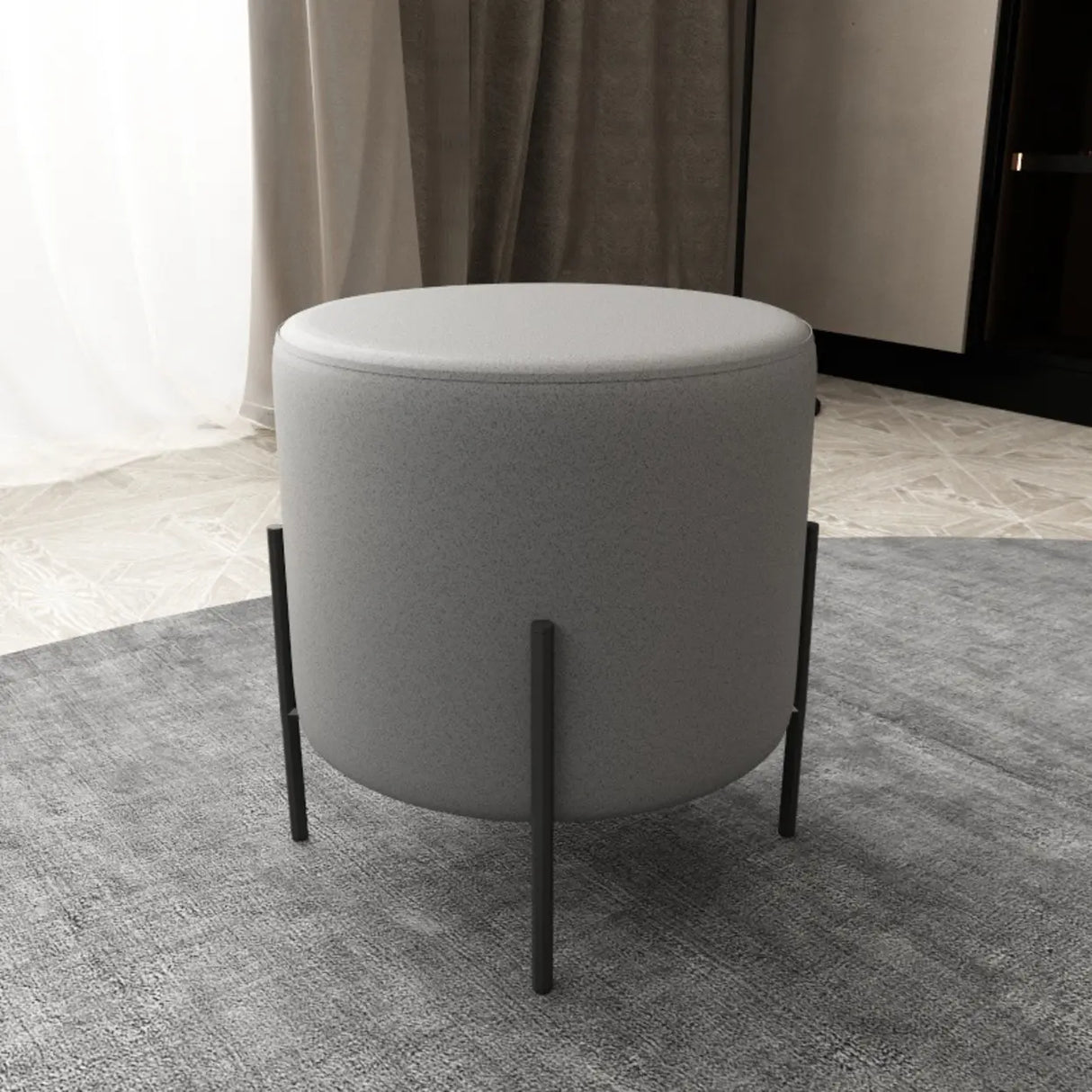 Oval Genuine Leather Waterproof Medium Ottoman Seating Image - 30