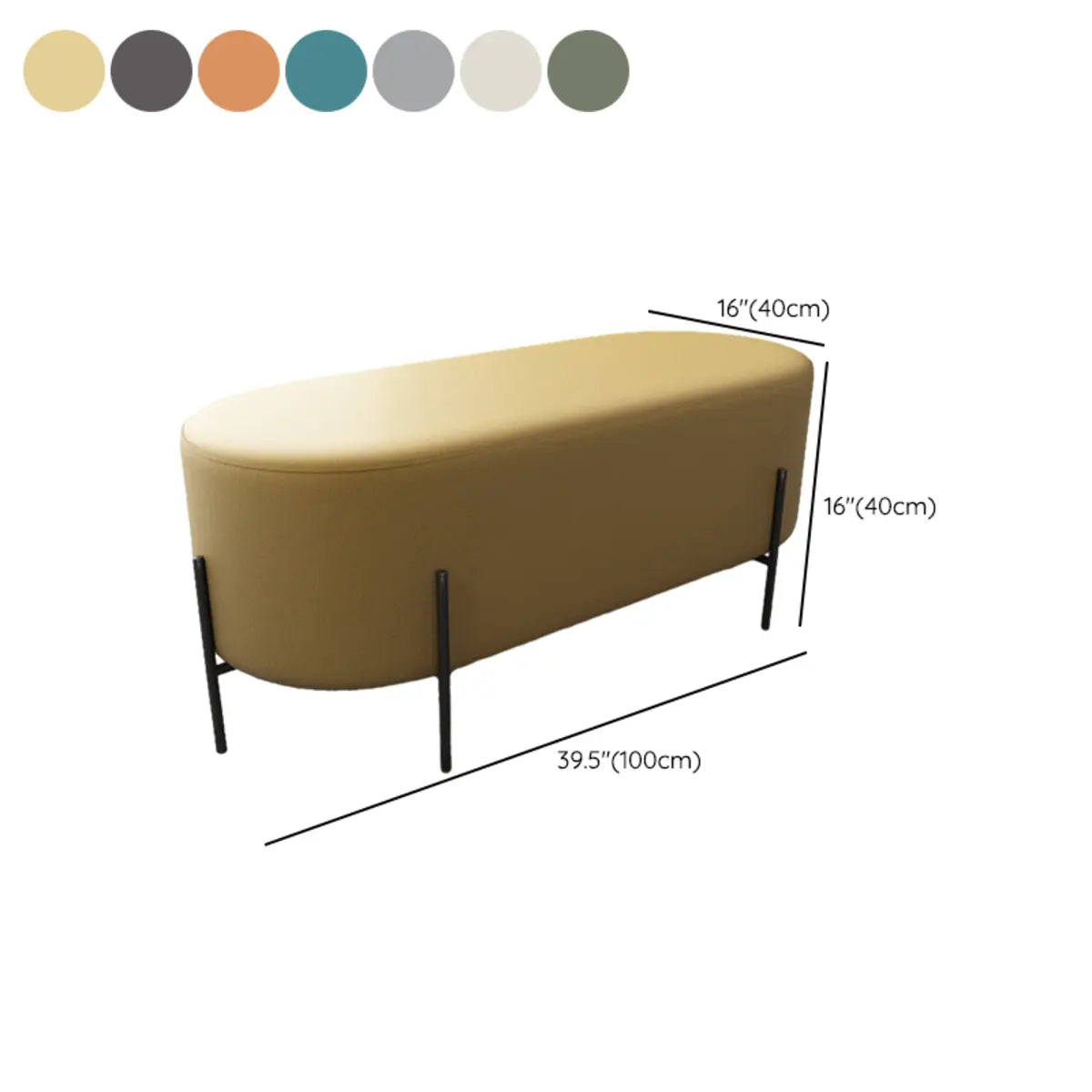 Oval Genuine Leather Waterproof Medium Ottoman Seating Image - 38