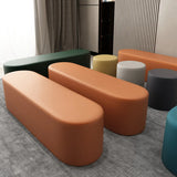 Oval Genuine Leather Waterproof Medium Ottoman Seating Image - 8