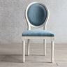 Oval King Louis Back Wood Dining Chairs Cream Gray Image - 11