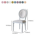 Oval King Louis Back Wood Dining Chairs Cream Gray #size