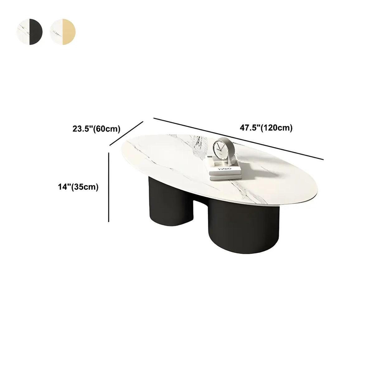 Oval Top Abstract Metal Base Low Height Coffee Table Image - 16